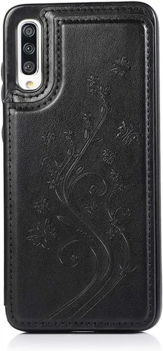 Vista 7 de Funda de teléfono para Samsung Galaxy A70 A70S con vidrio templado protector de pantalla y titular de la tarjeta cartera soporte Flip cuero celular