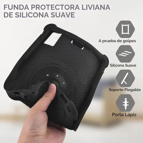 Vista 6 de DETUOSI Funda de silicona para Plimpton PlimPad P60 de 10 pulgadas, funda protectora multiángulo para Moderness MB1001 de 10 pulgadas, Hoozo de 10.1