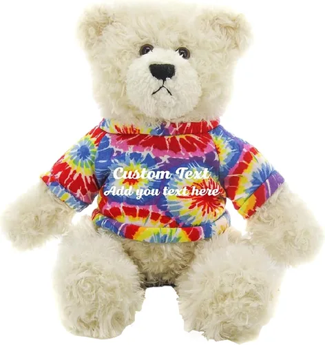 Vista 19 de Oso de peluche personalizado Brandon crema de 12 pulgadas, osos de peluche personalizados, gran regalo para San Valentín, graduación, cumpleaños