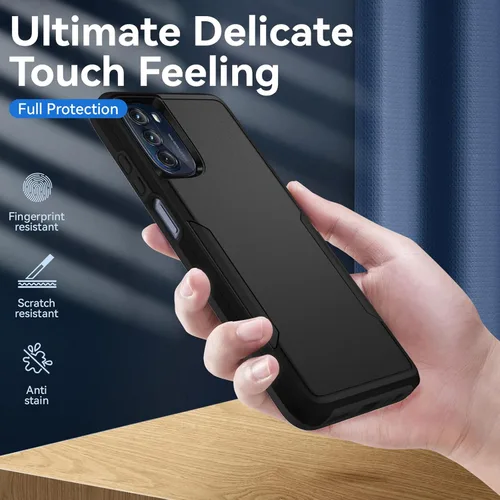 Vista 6 de Funda para Moto G 5G 2022, con protector de pantalla [prueba de caídas de grado militar], funda protectora resistente de servicio pesado robusto a