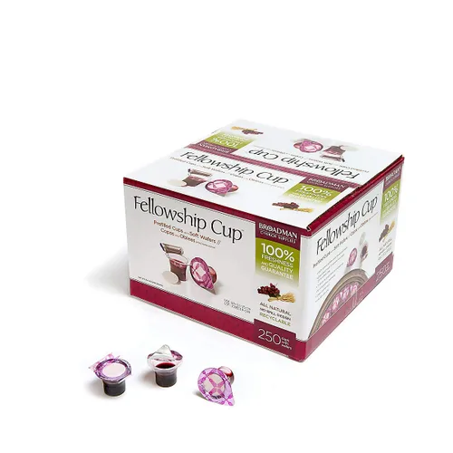 Vista 8 de Broadman Church Supplies - Set de tazas de comunión Fellowship Cup, precargadas con jugo y hostia, 6