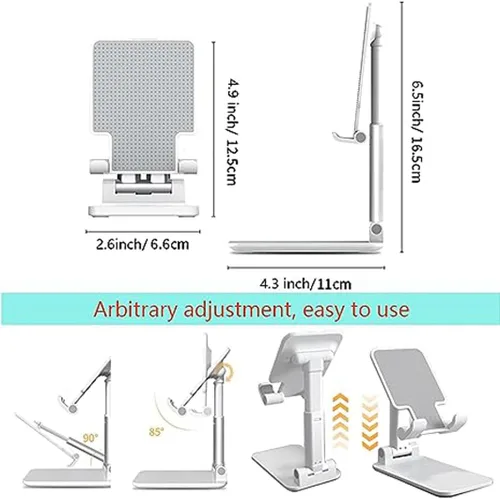 Vista 6 de Soporte de teléfono celular para escritorio, soporte de teléfono con estable antideslizante, aumenta de peso para ser estable, compatible con iPhone