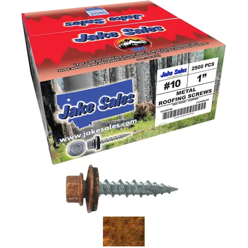 Vista 139 de Tornillos para techos de metal gris ABC 10 x 1 - Cabezal hexagonal - Arandela EPDM - Arandela de arranque automático/roscado - 1 bolsa - 250