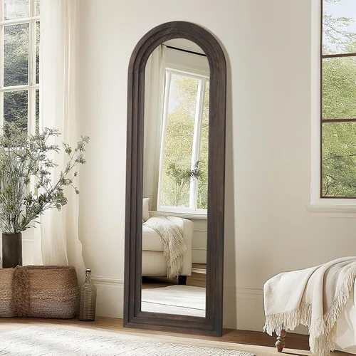 Vista 14 de MirrMuse Arched Floor Full Length Mirror with Wood Frame, 56"x21" Rustic Farmhouse, Free Standing, for Bedroom Living Room Store, Leaning or Wall