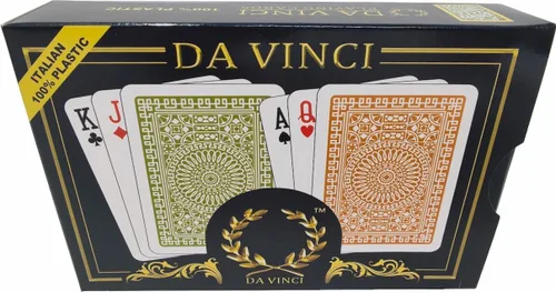 Vista 5 de DA VINCI Palermo, naipes italianos 100% de plástico, juego de 2 barajas con estuche rígido y 2 cartas cortadas (tamaño póquer índice jumbo)