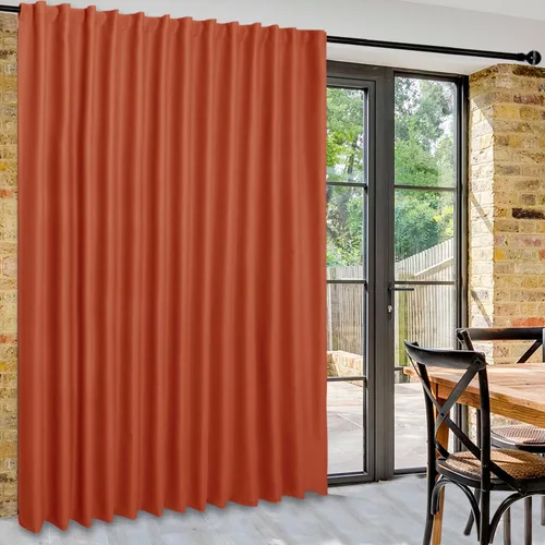 Vista 61 de DWCN Cortina opaca divisora de privacidad para puerta corrediza de patio, cortinas térmicas extra anchas con pestaña trasera y bolsillo para barra