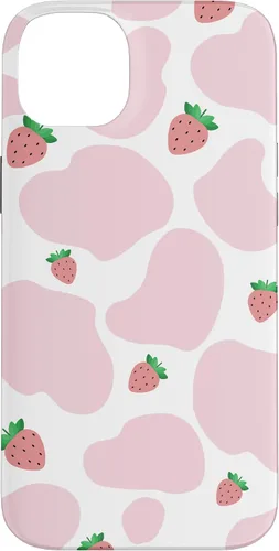 Vista 15 de Baby Pink Cow Print Pattern Cute Strawberry Cow Animal Gift Case for iPhone 17