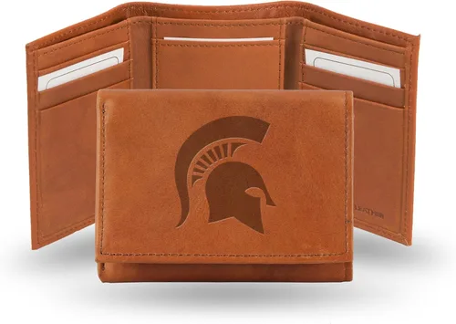 Vista 17 de Rico Industries NCAA Alabama Crimson Tide - Cartera triple de piel en relieve, color marrón