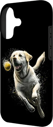 Vista 2 de Yellow Labrador Retriever Chasing a Ball Labrador Retriever Case for iPhone 17