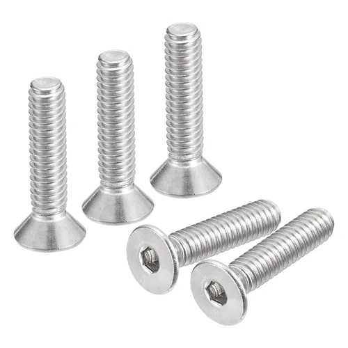 Vista 11 de uxcell tornillos de cabeza avellanada plana #8-32x1/2, 25 piezas de tornillos de cabeza plana con llave hexagonal de acero inoxidable 304, rosca
