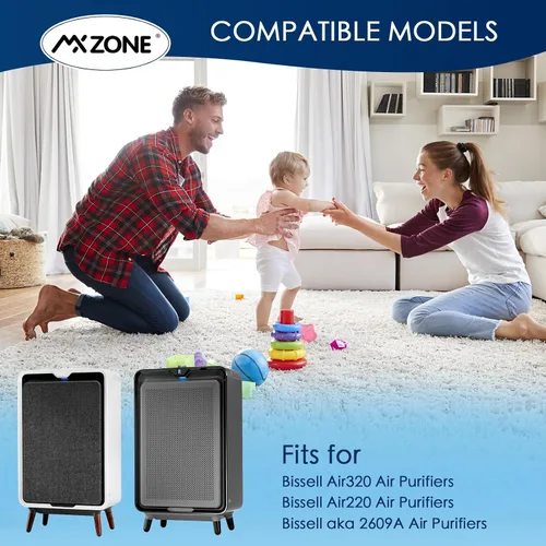 Vista 2 de Filtros de repuesto Air220 Air320 compatibles con filtro de repuesto Bissell Air320 Air220 2768A 2609A, prefiltro 2678, 2804 y filtro de carbón