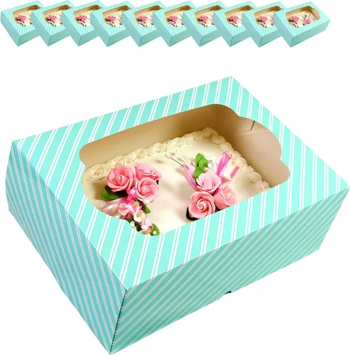 Vista 8 de Global Sugar Art - Caja de 14 x 10 x 5 pulgadas con ventana, color negro, 5 Rayas negras