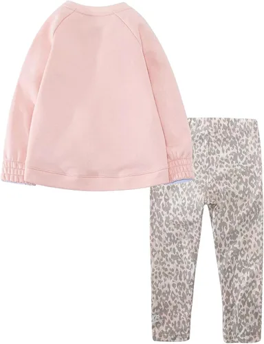 Vista 2 de Nike Conjunto de 2 piezas de sudadera y leggings de forro polar para niñas pequeñas