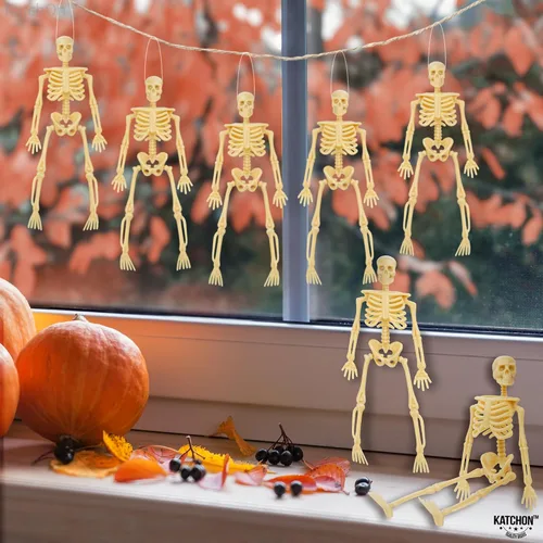 Vista 2 de KatchOn, Huge Pack of 12 Halloween Mini Skeletons Figure - 6-inch