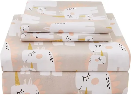 Vista 37 de JSD - Juego de sábanas de 3 piezas para niños, tamaño individual Soft Printed Microfiber Sheet and Pillowcase Set, OEKO-TEX Certified, 16 inch Deep