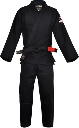 Vista 7 de FUJI Uniforme de Jiu Jitsu Brasileño de Estilo Versátil Todo Terreno Negro (letras negras)