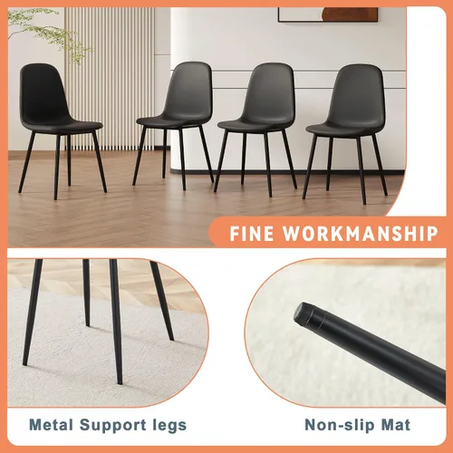 Vista 6 de Juego de mesa de comedor de 71 pulgadas para 6 personas con estante de almacenamiento, juego de mesa de comedor rectangular industrial moderna