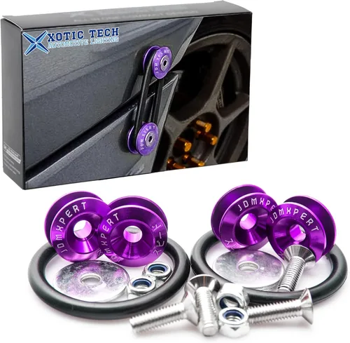 Vista 15 de x xotic tech JDM - Cierres de liberación rápida compatibles con parachoques de automóvil, tapas de escotilla de guardabarros (azul)