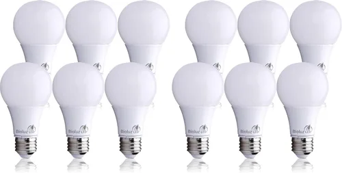 Vista 12 de Bioluz LED Luces para dormitorio, equivalentes a bombillas LED de 60 W, 2700 K blanco cálido, bombillas LED A19 no regulables de 9 W, bombilla LED