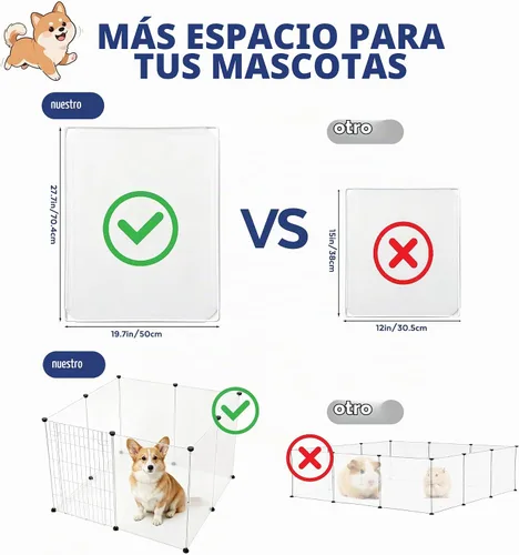 Vista 5 de BRIAN & DANY Dog Playpen Portable for Small Animals, Dog Play Pen Indoor, Transparent Pet Playpen for Puppies, Cats, 40" L x 40" W x 28" H