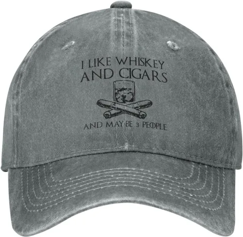Vista 17 de Philysonic Funny Hat I Like Whisky and Cigars and Maybe 3 People Sombreros para Hombres Gorras de Béisbol Gorras Ajustables