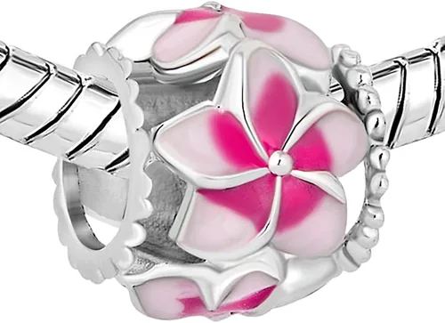 Vista 2 de Abalorio de flor de orquídea compatible con pulseras Pandora