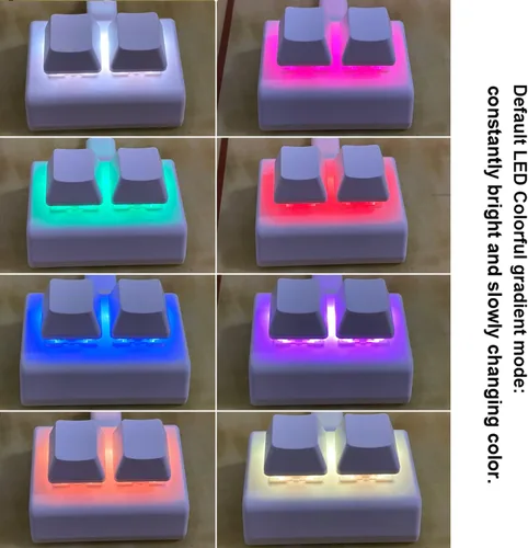 Vista 7 de Mini teclado USB de 2 teclas, teclado mecánico para juegos con una sola mano para Windows Mac, OSU HID programación Macro, teclas macro RGB