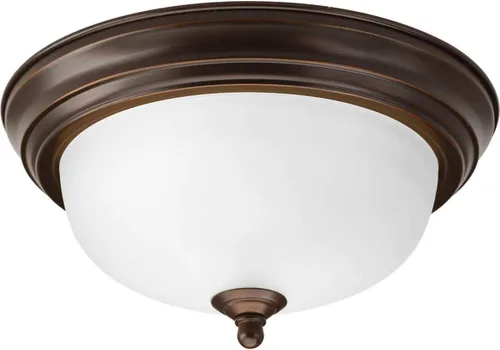 Vista 15 de Progress Lighting 2-Light Ceiling Light, Flush Mount Ceiling Light Fixture for Interior Kitchen Lights, Hallway, Bedroom, Living Room, 13-1/4