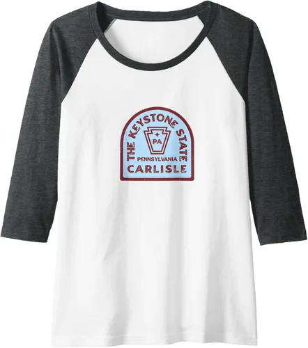 Vista 10 de Carlisle Pennsylvania Keystone State - Camiseta de béisbol raglán, Negro