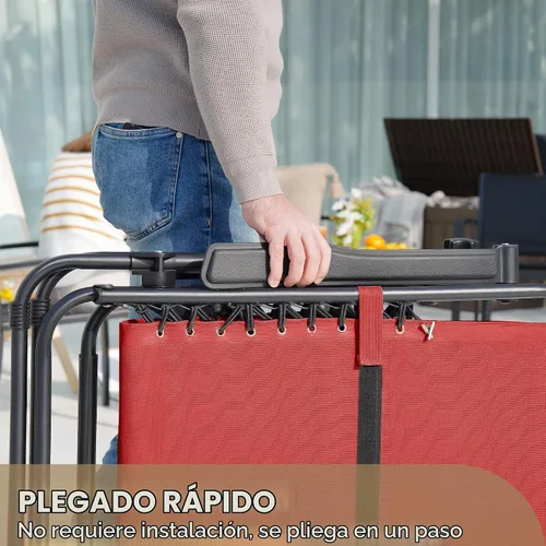 Vista 7 de Devoko Silla de gravedad cero para patio, sillas reclinables ajustables Rojo