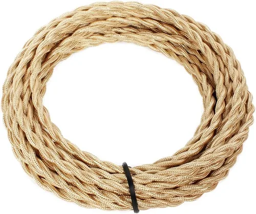 Vista 14 de Cable trenzado cubierto de tela para lámpara de 25 pies, 18/2 industrial eléctrico estilo vintage, calibre 18 estilo antiguo para lámpara retro