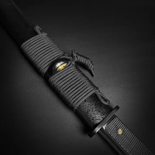 Vista 7 de Mushashi - Espada wakazashi táctica moderna – Espada katana forjada a mano – Espada Samurai – Hoja de acero de alto carbono 1060 – Armas
