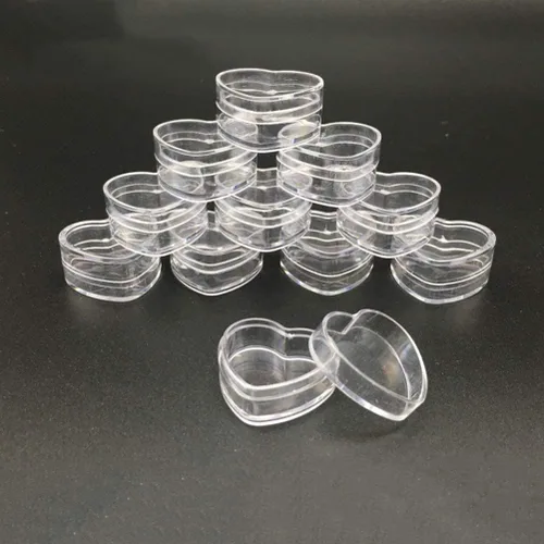 Vista 8 de 60 frascos vacíos de 0.18 oz de crema transparente en forma de corazón, tarros de plástico rellenables, contenedor de cosméticos para muestras