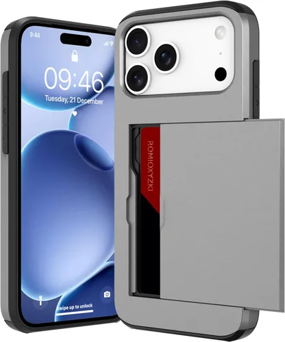 Vista 14 de ZIYE Funda tipo cartera para iPhone 16 Plus con tarjetero, antiarañazos de doble capa con bolsillo oculto, funda a prueba de golpes compatible