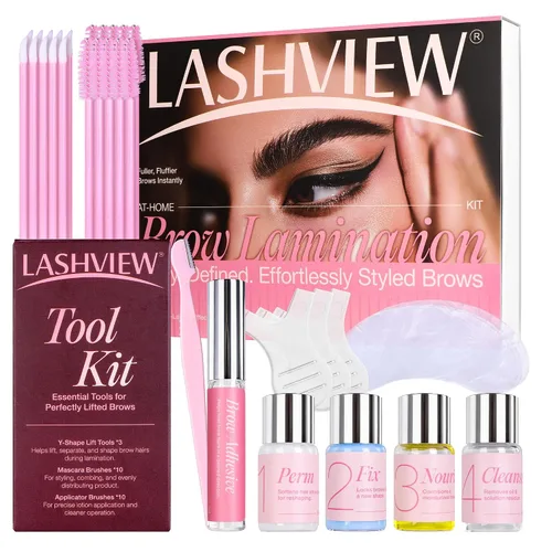 Vista 11 de LASHVIEW Kit de elevación de pestañas, kit profesional de pestañas permanentes, conjunto líquido, semipermanente, rizado permanente, extensión