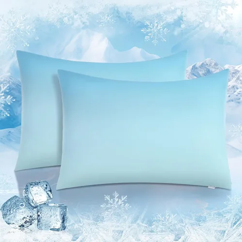 Vista 24 de LUXEAR Fundas de almohada refrescantes para durmientes acalorados, Arc-Chill Q-Max de doble cara mejorada > 0.5 Funda de almohada de satén