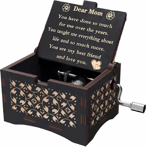 Vista 6 de Regalos para abuela/abuela Caja de música personalizada con grabado para Navidad/cumpleaños/Día de la madre B.color B