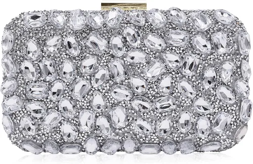 Vista 9 de Milisente Clutch Purses For Women Crystal Clutches Evening Bags Gemstone Clutch Purse For Wedding Formal