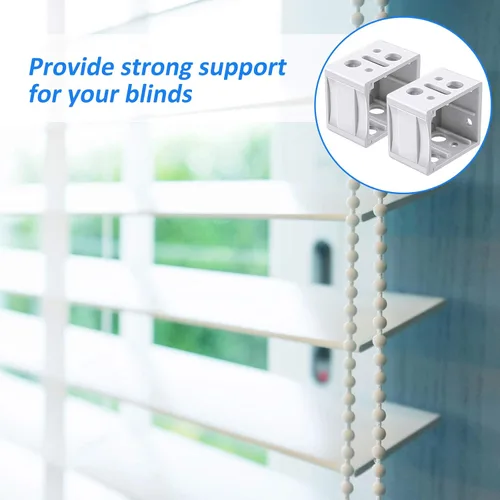 Vista 4 de Jetec 2 piezas de 1 pulgada Mini soportes de persiana de plástico blanco perfil caja montaje ventana persianas barandilla soporte reemplazo for