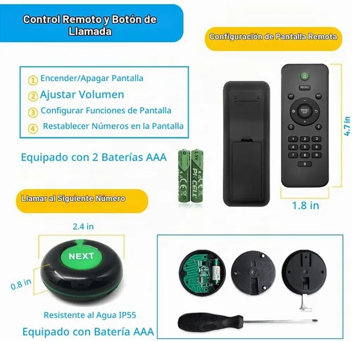 Vista 6 de Toma un sistema numérico Sistema electrónico de llamadas en cola con 1 pantalla de número de servicio ahora 3 botón de llamada siguiente 1