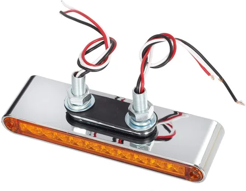 Vista 6 de Partsam 2 barras de luz LED rojas y ámbar de 6.5 pulgadas con doble cara para camión, semirremolque, 10 luces LED impermeables con doble tachuelas