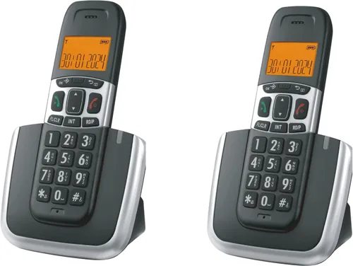 Vista 7 de Teléfono inalámbrico Ornin D1004 para el hogar, tecnología ECO, pantalla LCD ámbar de 1.6 pulgadas, identificador de llamadas, botones grandes