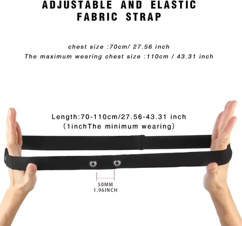 Vista 3 de Comfortable Replacement Strap Elastic Silicone Chest Strap Adjustable Length Silicone Texture for Training Monitors Heart Rate Monitor Belt