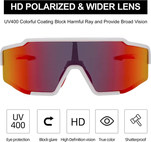 Vista 2 de ROCKBROS Gafas de sol polarizadas para hombres y mujeres gafas de ciclismo deportivas conducción bicicleta pesca correr TAC UV400
