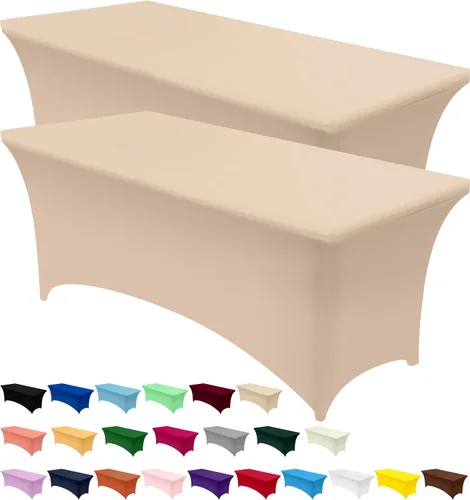 Vista 54 de Utopia Kitchen Mantel rectangular de spándex de 4 pies [1 unidad, negro] 200 GSM elástico, ajustado, lavable y resistente a las arrugas, cubierta