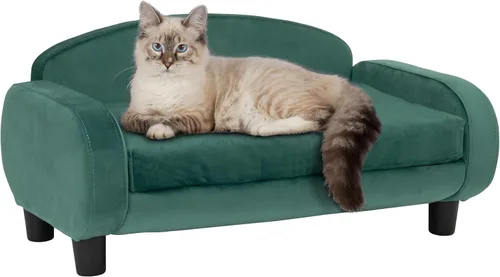 Vista 9 de Paws & Purrs Sofá cama para gatos, sofá para mascotas para gatos de interior, camas elevadas para gatos con funda de colchón extraíble lavable