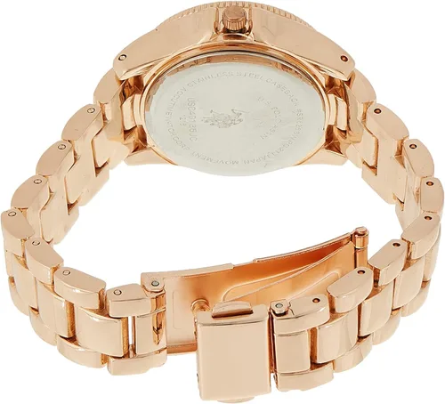 Vista 2 de U.S. Polo Assn. USC40135 Reloj analógico de cuarzo dorado para mujer, Oro