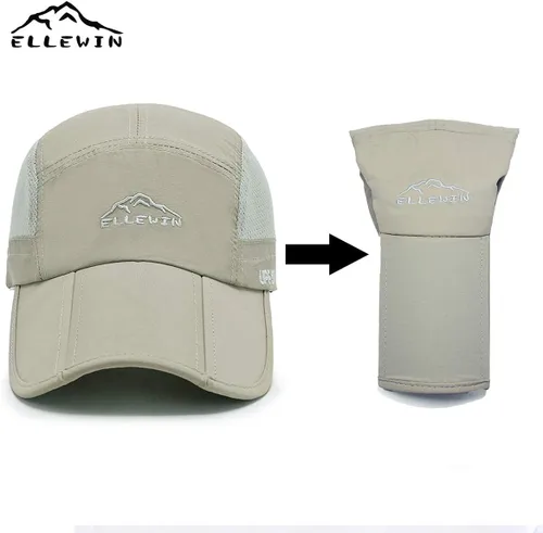 Vista 55 de ELLEWIN Gorra de béisbol unisex UPF 50 sin estructura, con pico grande y plegable
