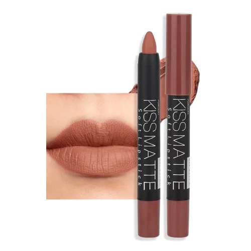 Vista 33 de evpct 3 piezas de lápiz crayón delineador de labios mate metálico rosa natural ligera y lápiz labial Set de larga duración impermeable que coincide