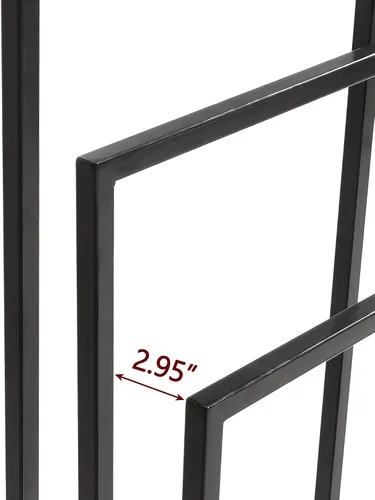Vista 5 de BOFENG Toallero de metal negro de 3 niveles cromado alto, industrial, moderno, independiente para accesorios de baño, organizador